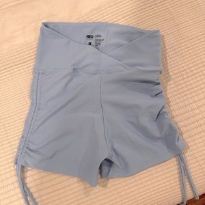 neu apparel xs scrunch bum high waisted pastel blue shorts